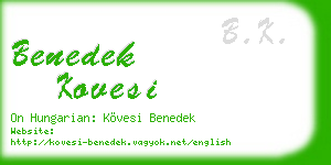 benedek kovesi business card