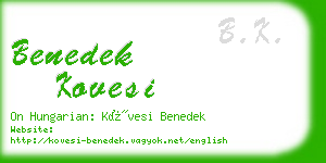 benedek kovesi business card